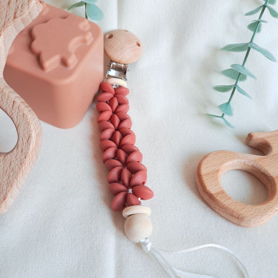 Attache tressée terracotta